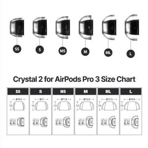 AZLA SednaEarfit Crystal 2 for AirPods Pro 3 Eartips