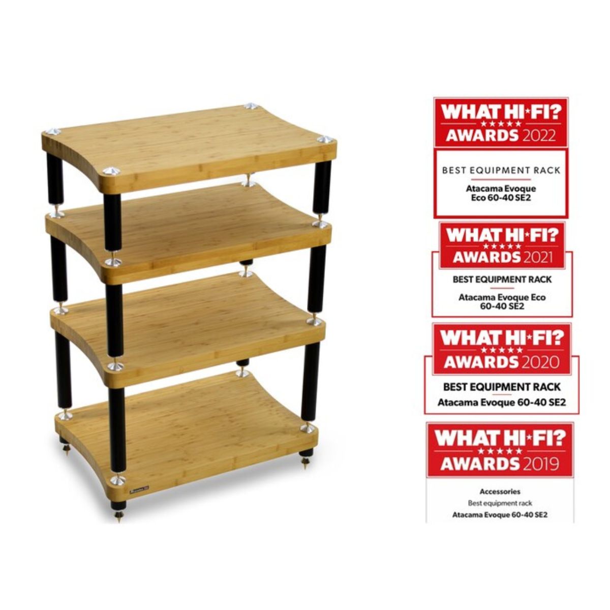 Atacama Evoque Eco 60-40 SE2 HiFi Rack (Natural Bamboo)