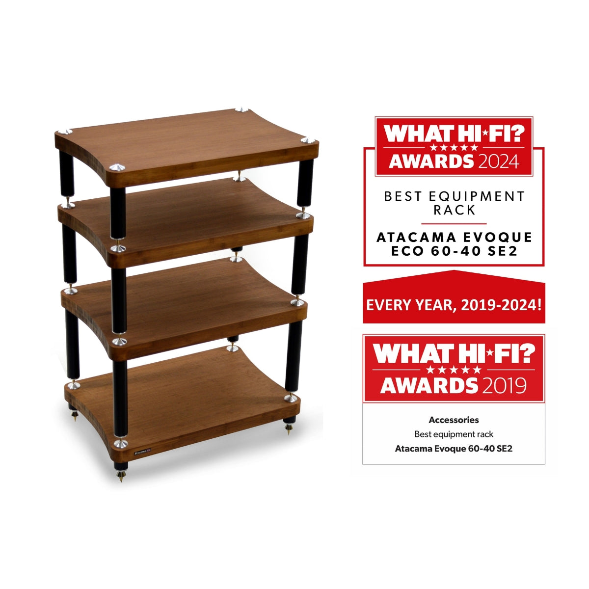 Atacama Evoque Eco 60-40 SE2 HiFi Rack (Dark Bamboo)