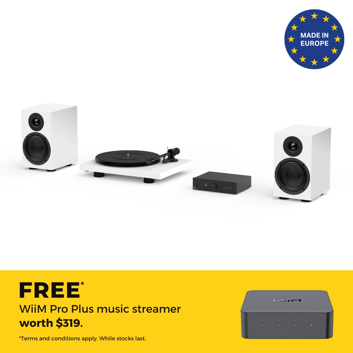 Pro-Ject Colourful Audio System w/ Turntable, Amplifier Speakers