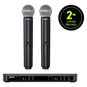 Shure BLX288/SM58 Wireless Dual Vocal System with two SM58 (K14: 614-638MHZ)