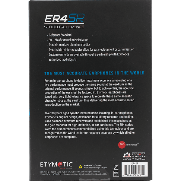 Etymotic ER4SR Studio Reference Earphone IEM - AV One